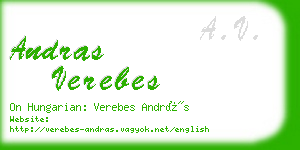 andras verebes business card